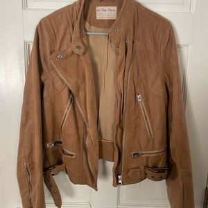 Free People brown leathery utility jacket